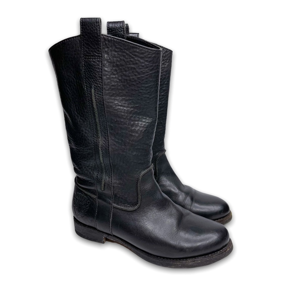 Blackstone Black Leather Western Style Mid Calf Boots Size 6 Cowboy Cowgirl